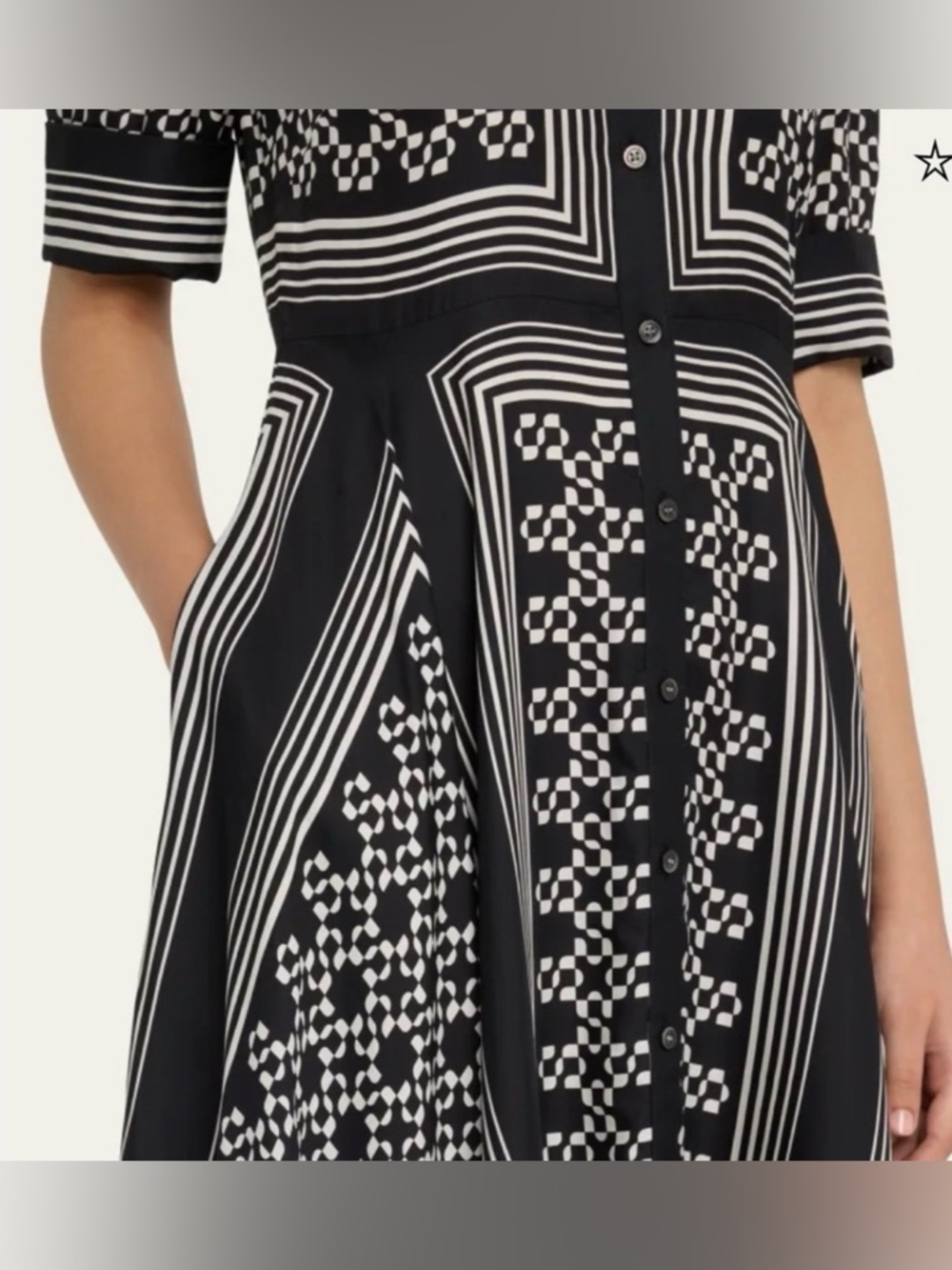 SIMKHAI
Abrielle printed TENCEL™ and silk-blend maxi shirt dress size L- NWT - Picture 6 of 13